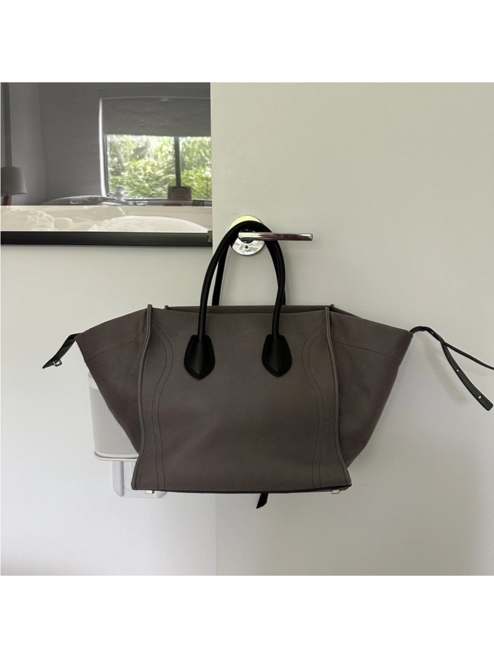 Celine Medium Phantom Tote in Taupe with Black Trim - Picture 4 of 6